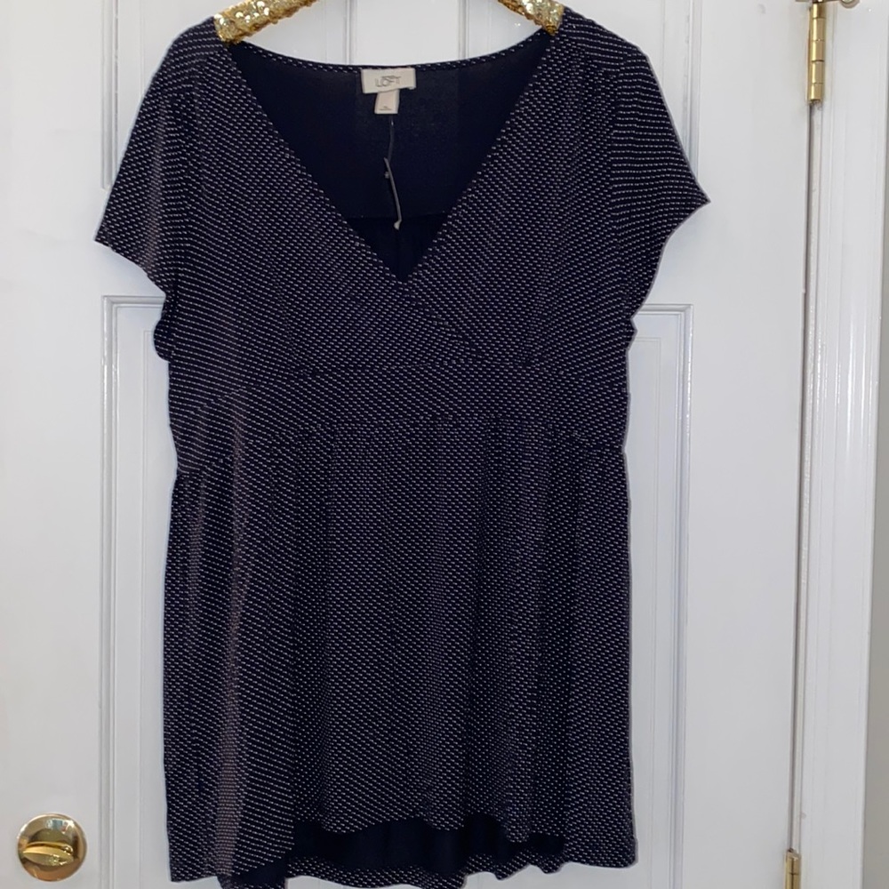 LOFT Polka Dot Top Size XL NWT!